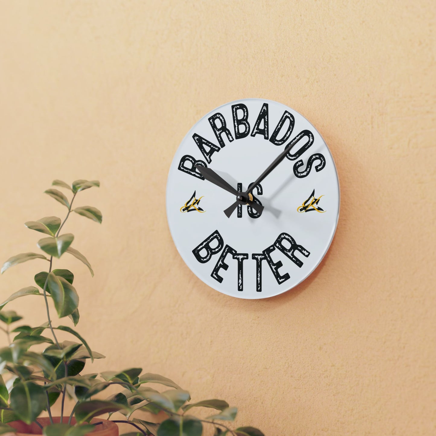 BARBADOS IS BETTER Acrylic Wall Clock