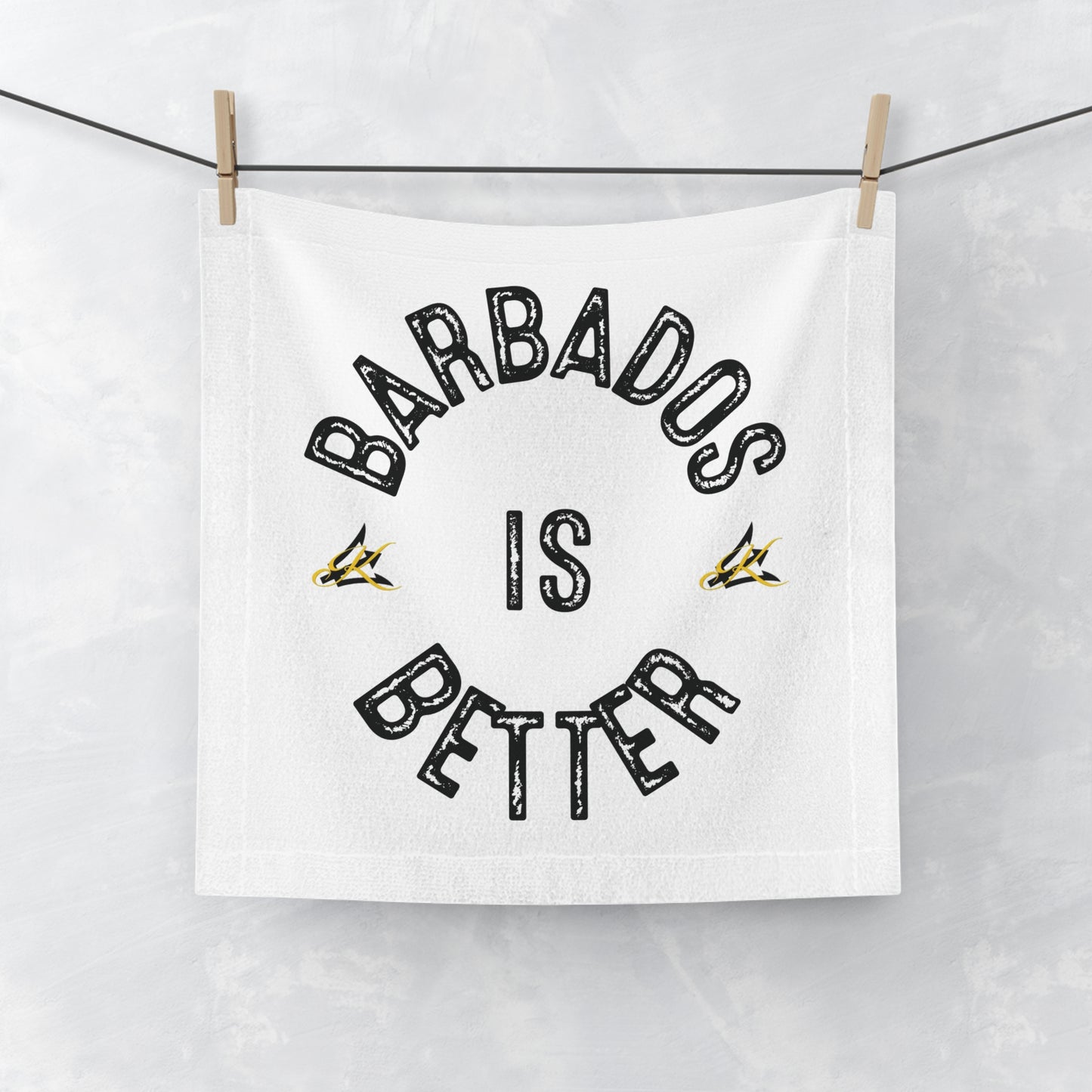 BARBADOS IS BETTER Face Towel - Fun Bath Towel for Beach Days, Travel, Home Decor, Gift for Friends, Tropical Vibes