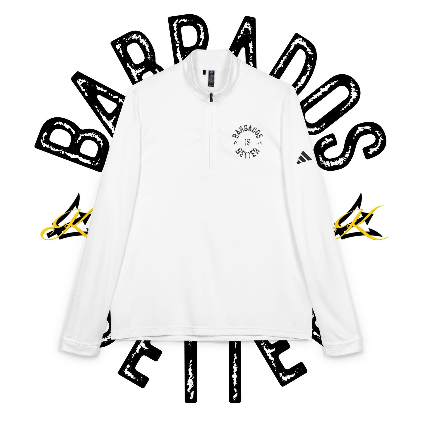 BARBADOS IS BETTER Adidas Quarter-Zip Pullover