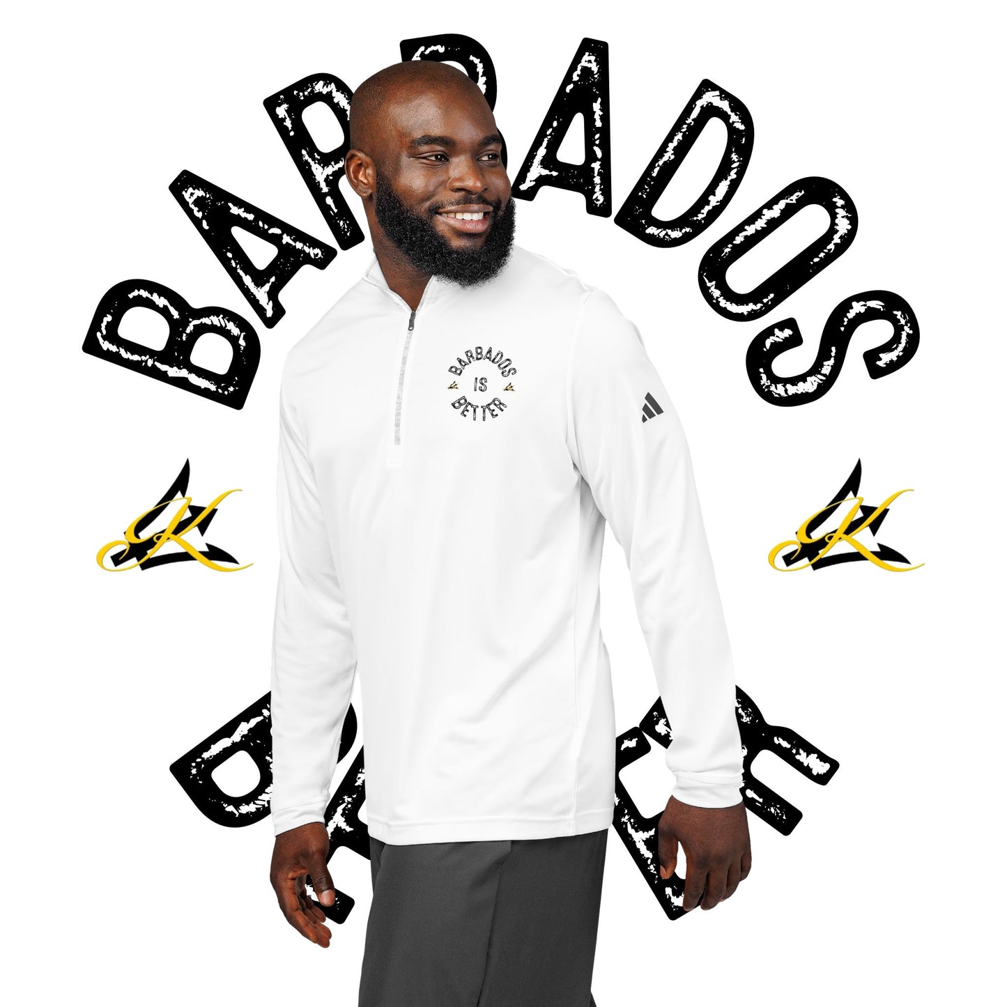 BARBADOS IS BETTER Adidas Quarter-Zip Pullover