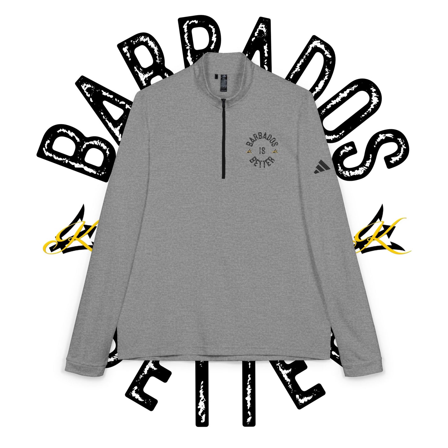 BARBADOS IS BETTER Adidas Quarter-Zip Pullover